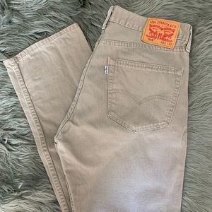 Levi 505 fit (straight) khaki jean pants 33”x32”